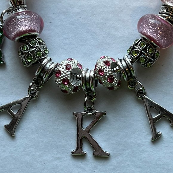 Alpha Kappa Alpha Cherish Charm Bracelet AKA - Picture 5 of 8